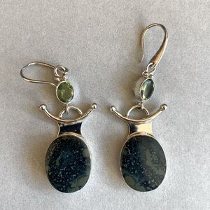 Green Agate & Peridot earrings